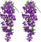 Artificial Bougainvillea Faux Flowers Plants for Outdoor Outside Summer Decoration, 2PCS Hanging Fake Silk Long Vines